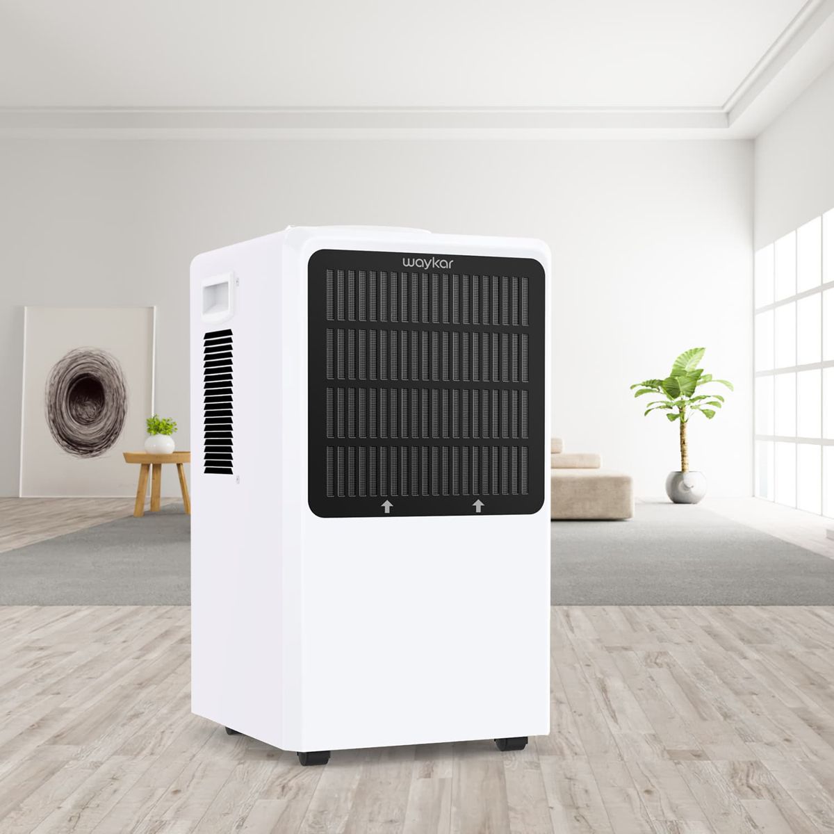 Waykar 130 Pints Dehumidifier with 6.6 ft Drain Hose, Large Dehumidifierfor Basement