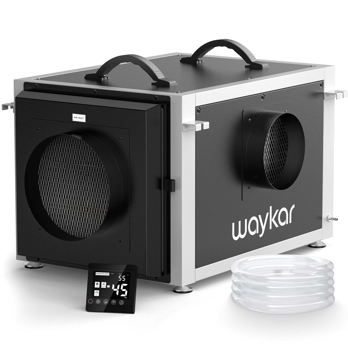 Waykar 158 Pints Crawl Space Dehumidifier with Dual Duct HVAC Hoses and Pump Model#AFD2.5DPM