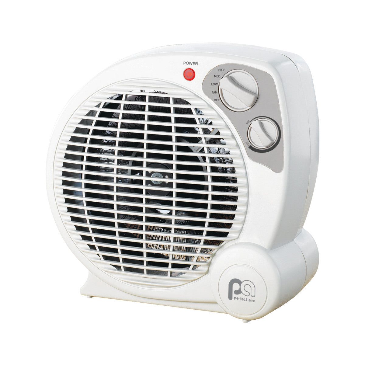 9" 1500/900/600W Fan Heater with Adjustable Thermostat and Fan-Only Mode