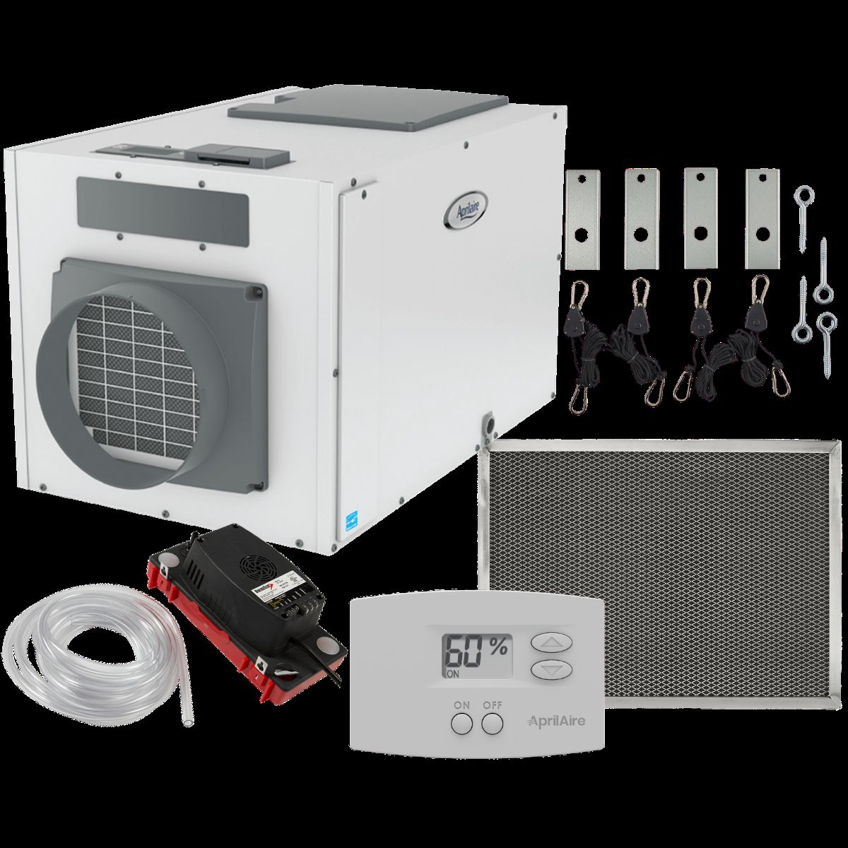 Aprilaire E130 130 Pint Energy Star Whole House Dehumidifier + Basement Package