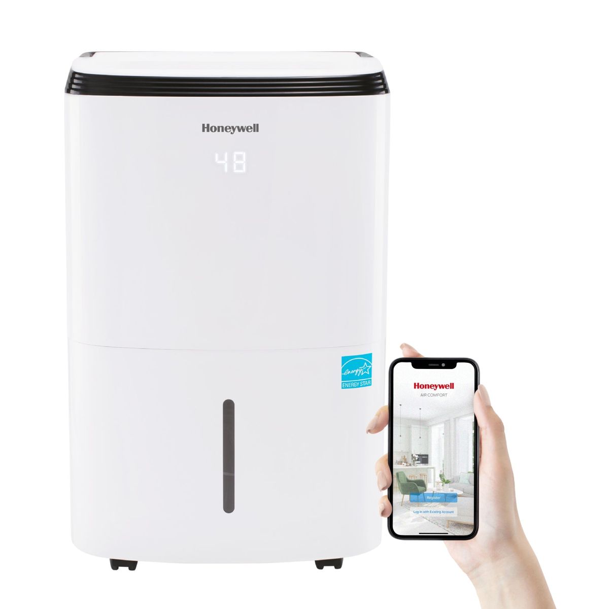 Honeywell TP70AWKN 50 Pint (70 Pint DOE 2019 Standard) Smart Portable Dehumidifier with Alexa Voice Control