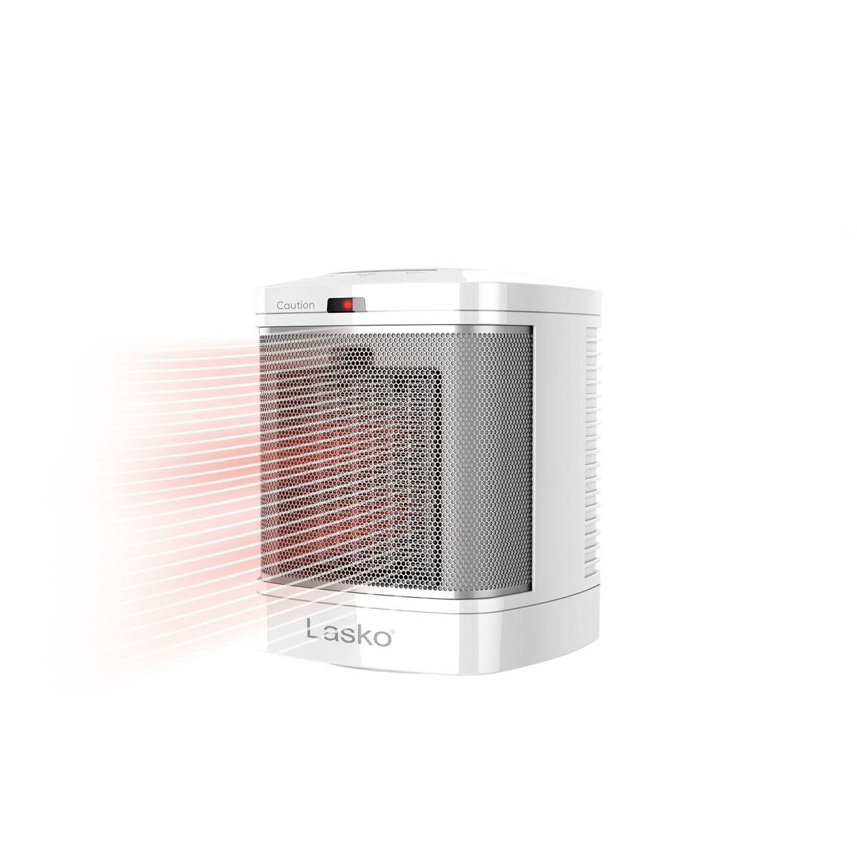 Lasko 8" Bathroom Ceramic Space Heater: 2 Heat Settings, ALCI Safety Plug, Timer, White