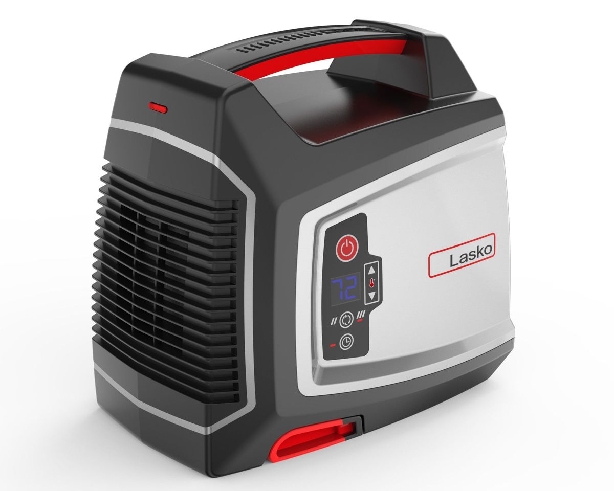 Lasko 12" Ceramic Utility Space Heater: 2 Heat Settings, Timer, Thermostat, Black
