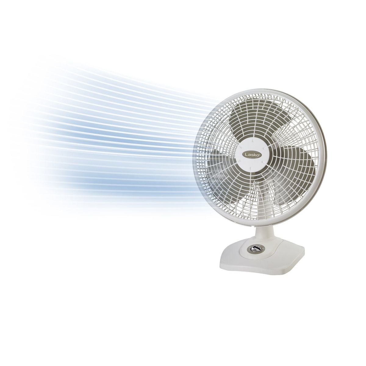 Lasko 16" Table Fan: Oscillating, 3-Speed, Tilting Head, White