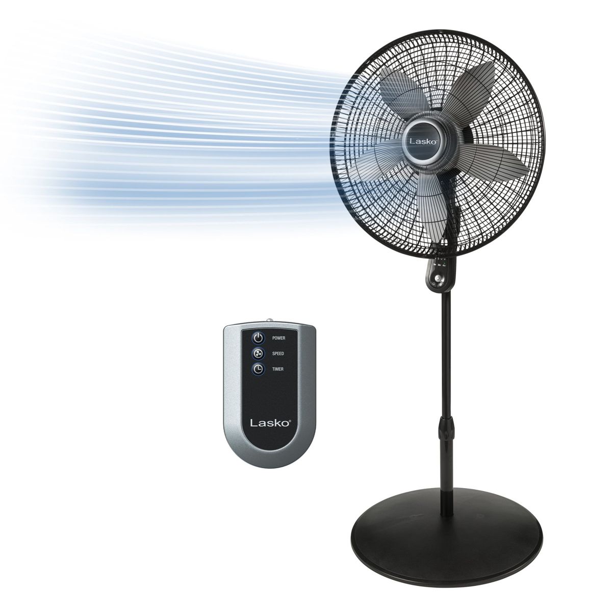 Lasko 20" Pedestal Fan: Oscillating, 4-Speed, Remote, Timer