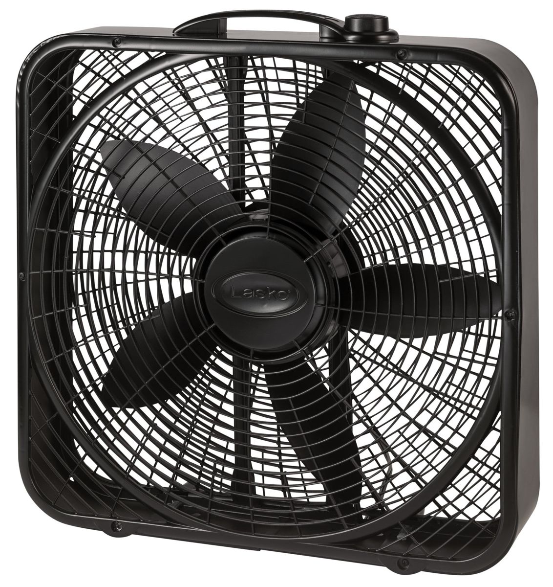 Lasko Power Plus 20" Box Fan: 3-Speed, Weather-Resistant Motor, Black
