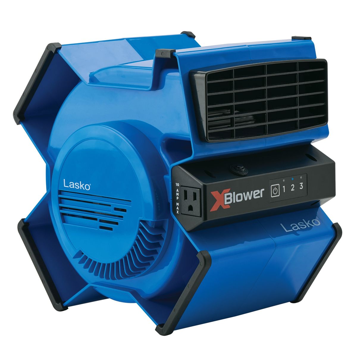 Lasko X-Blower 11" Air Mover Blower Fan: 3-Speed, High Velocity, 1 Outlet, Blue