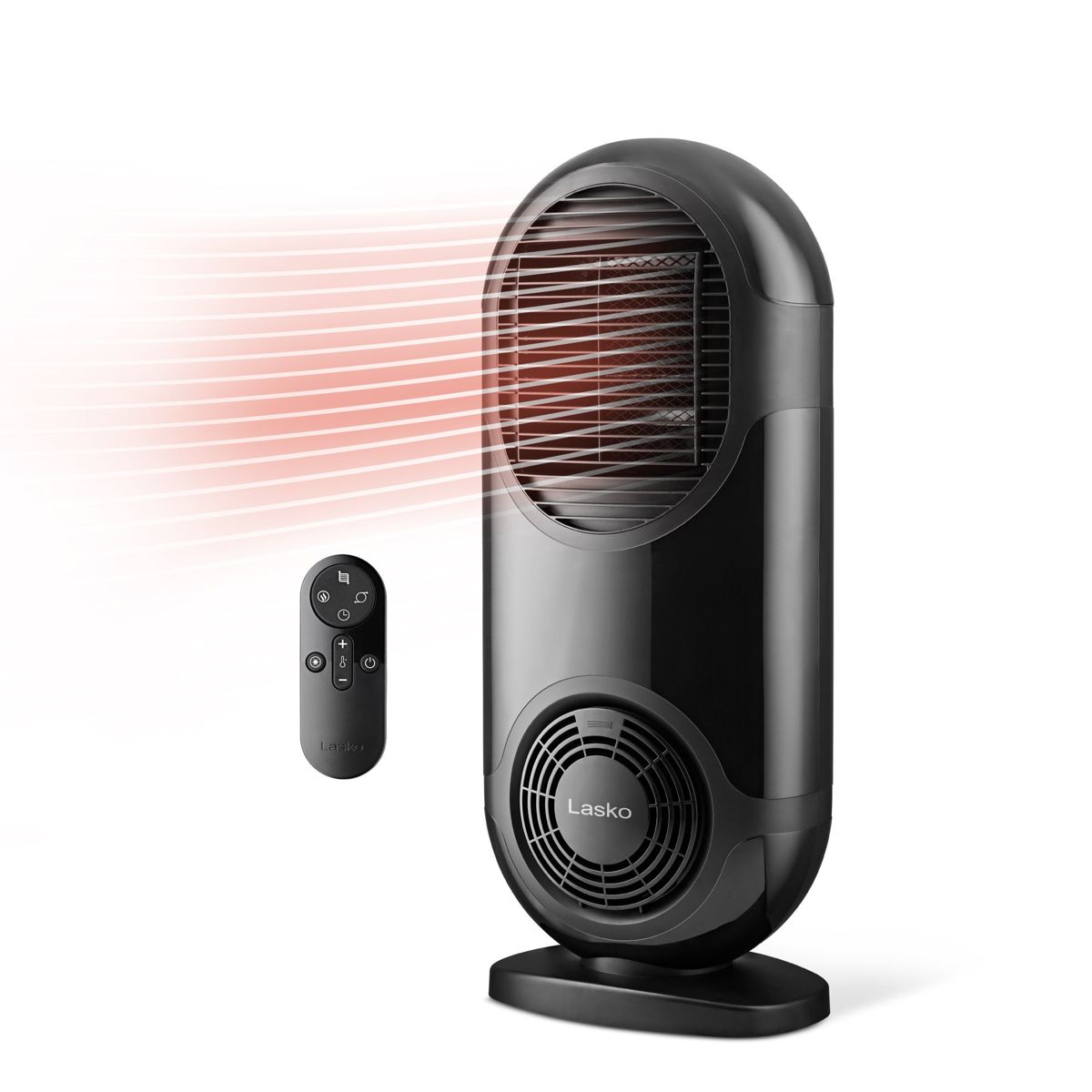 Lasko Motion X 27" Ceramic Console Space Heater: Dual Oscillation, 3 Heat Settings, Remote, Timer, Tip-Over Switch, Child Lock, Thermostat, Black
