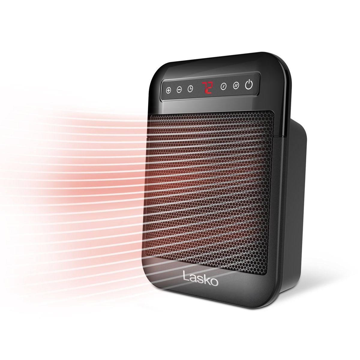 Lasko MyHeat Max 9" Ceramic Space Heater: 2 Heat Settings, Timer, Thermostat, Black