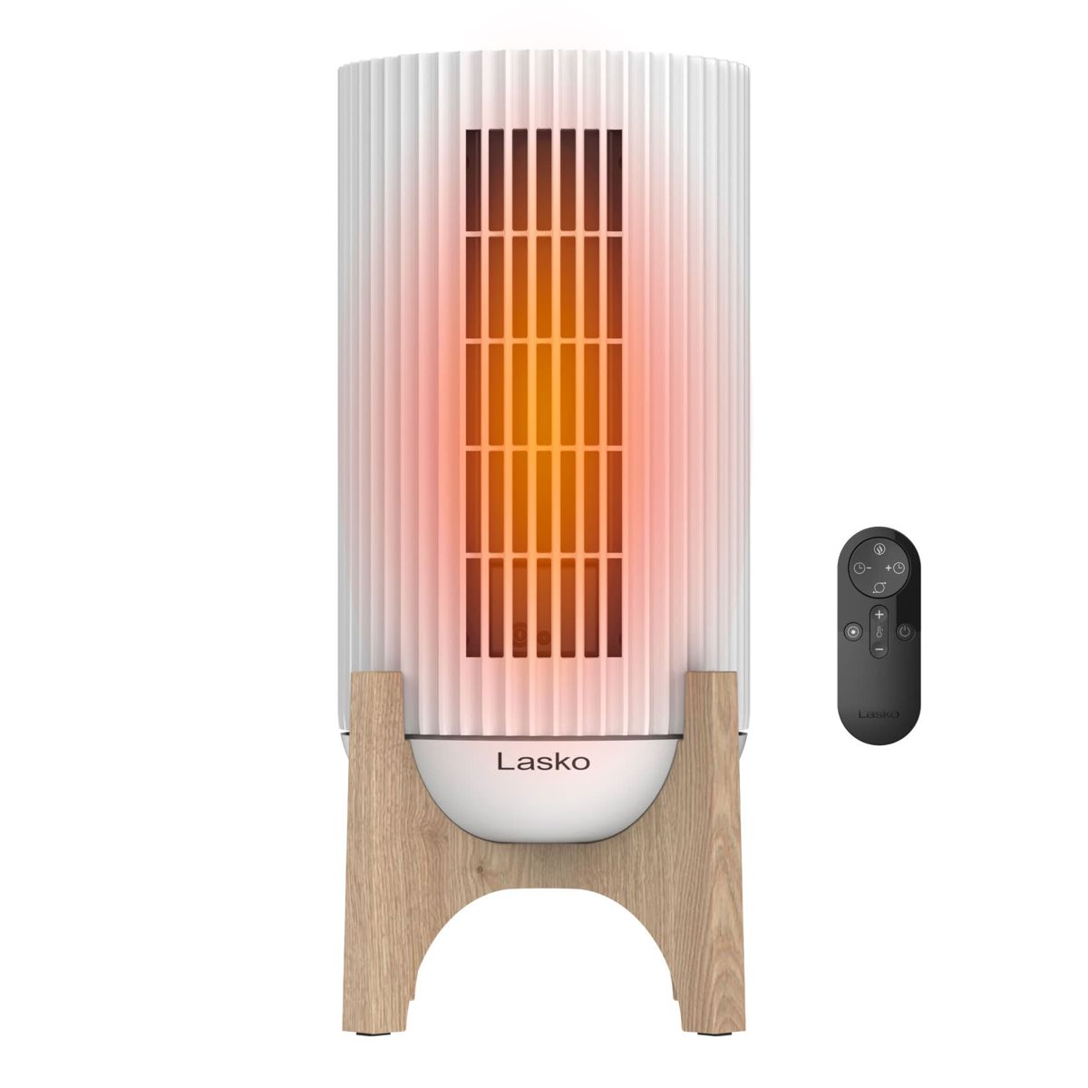 Lasko Artisan 16" Ceramic Tower Space Heater: Oscillating, 2 Heat Settings, Remote, Timer, Tip-Over Switch, Thermostat, White