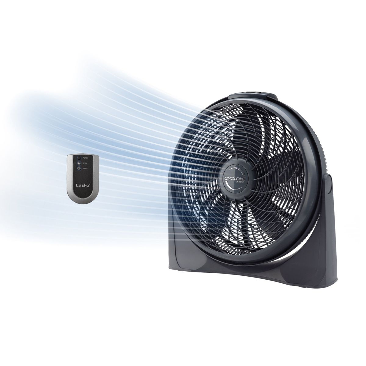 Lasko Cyclone 20" Air Circulator Fan: Wall Mount, 4-Speed, Remote, Black