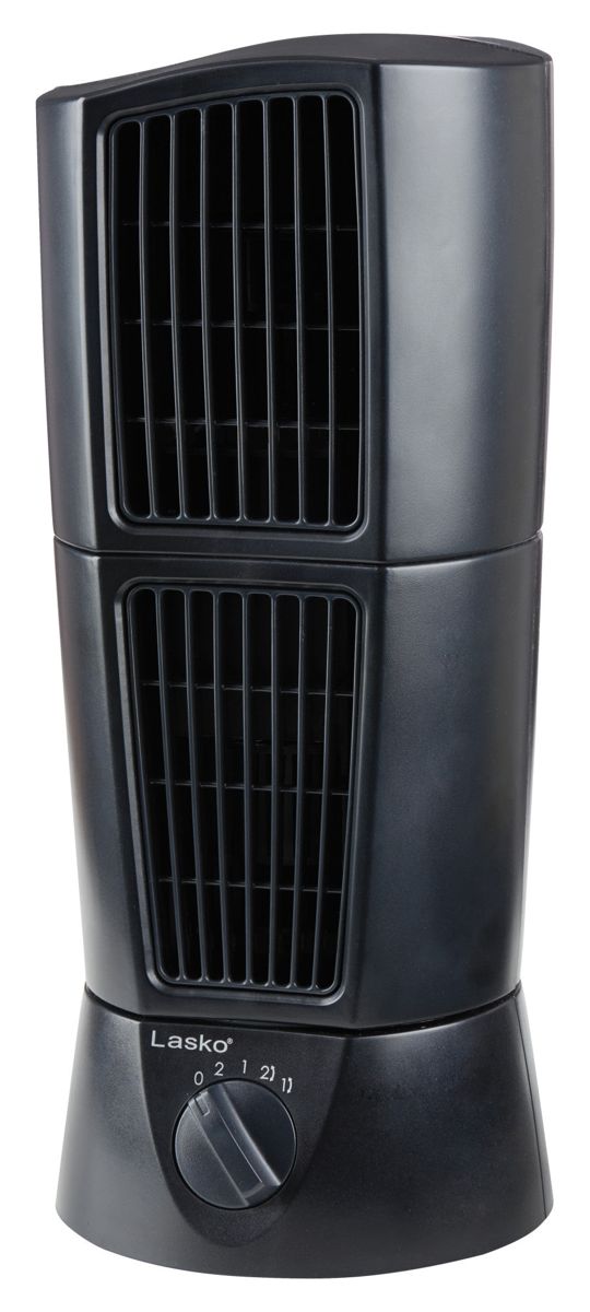 Lasko Wind Tower 14" Table Fan: Oscillating, 2-Speed, Pivoting, Black