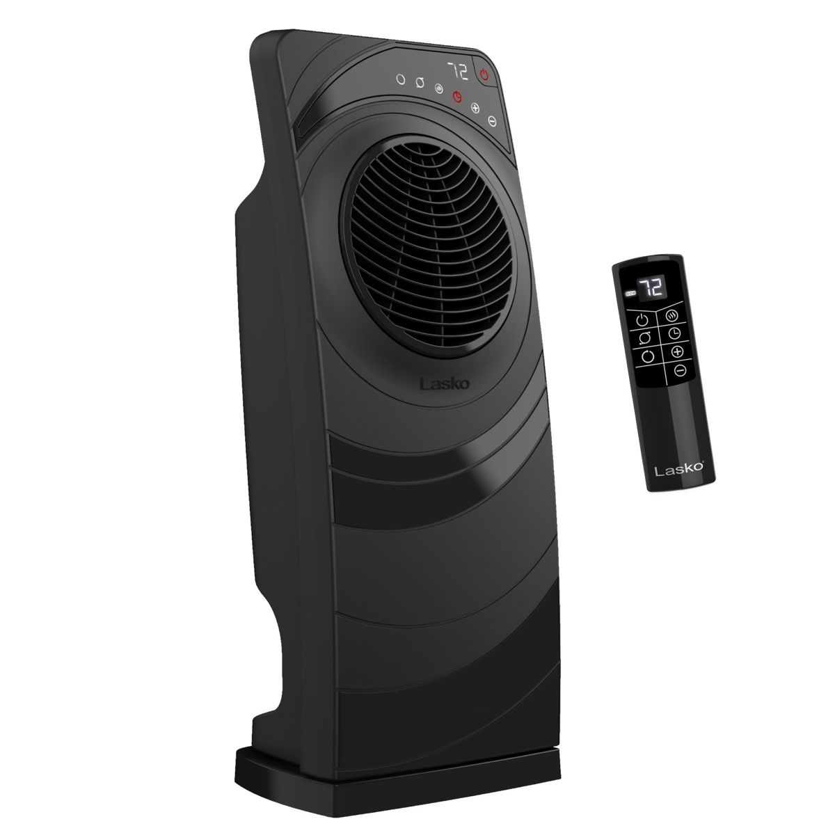 Lasko Revolution 23" Ceramic Console Space Heater: Oscillating, 3 Heat Settings, Remote, Timer, Tip-Over Switch, Thermostat, Black