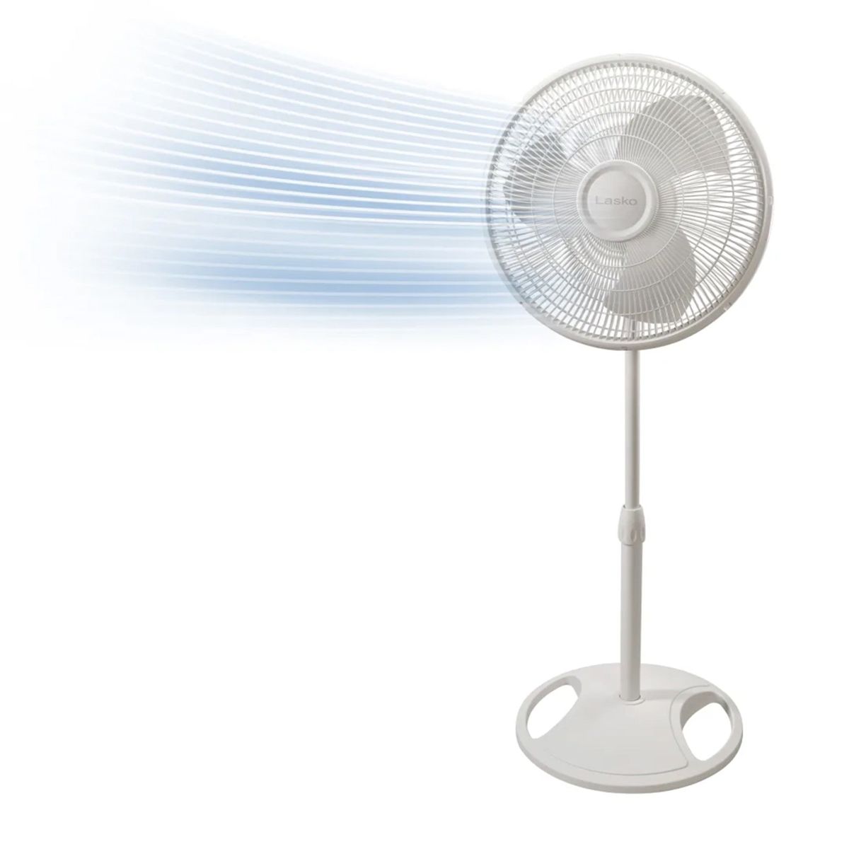Lasko 16" Pedestal Fan: Oscillating, 3-Speed, Adjustable Height, White
