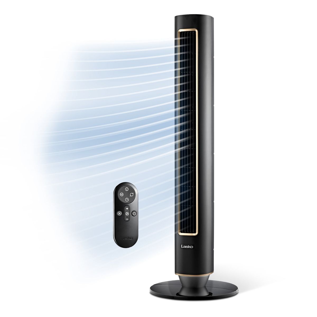 Lasko Pinnacle 40" DC Tower Fan: Oscillating, 12-Speed, Remote, Timer, Black