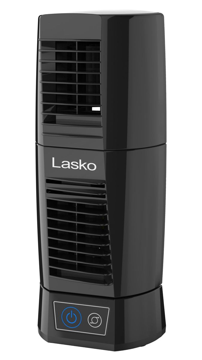 Lasko Wind Tower 12" Table Fan: Oscillating, 2-Speed, Pivoting, Black