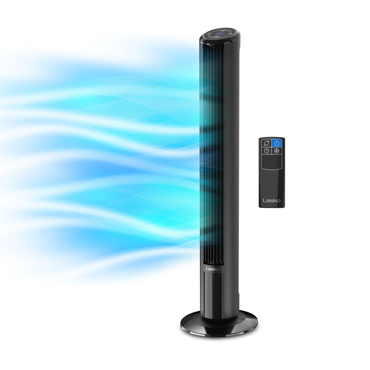 Lasko SlimForce 42" Tower Fan: Oscillating, 4-Speed, Remote, Timer, Black