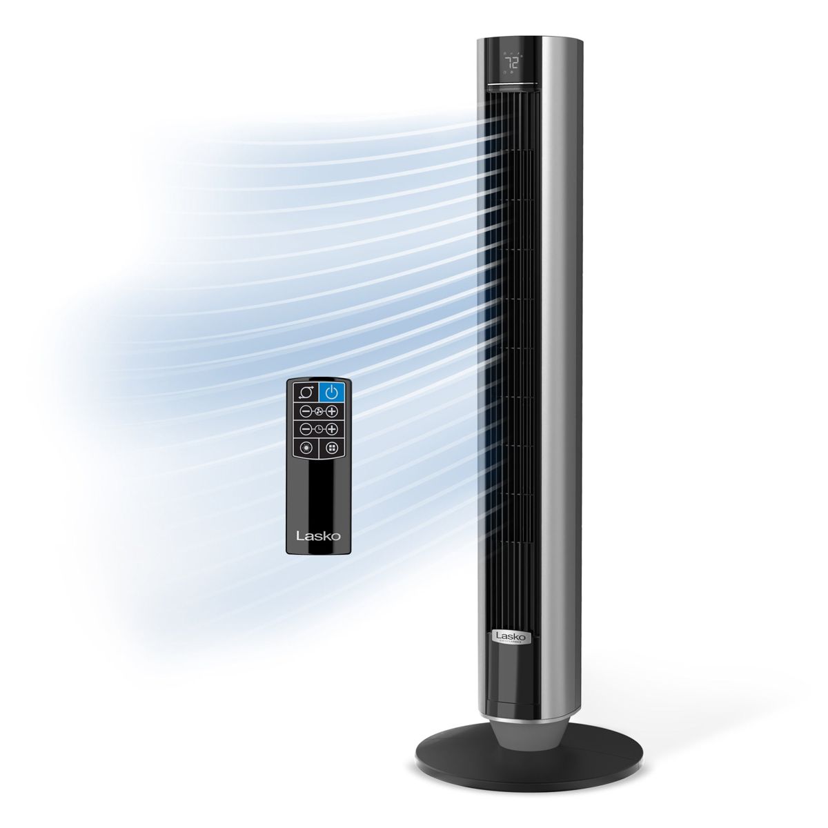 Lasko 40" DC Tower Fan: Oscillating, 12-Speed, Remote, Timer, Black