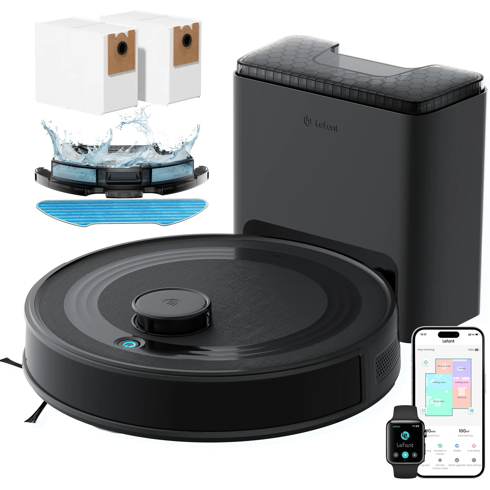 Lefant Robot Vacuum M2 Plus Black