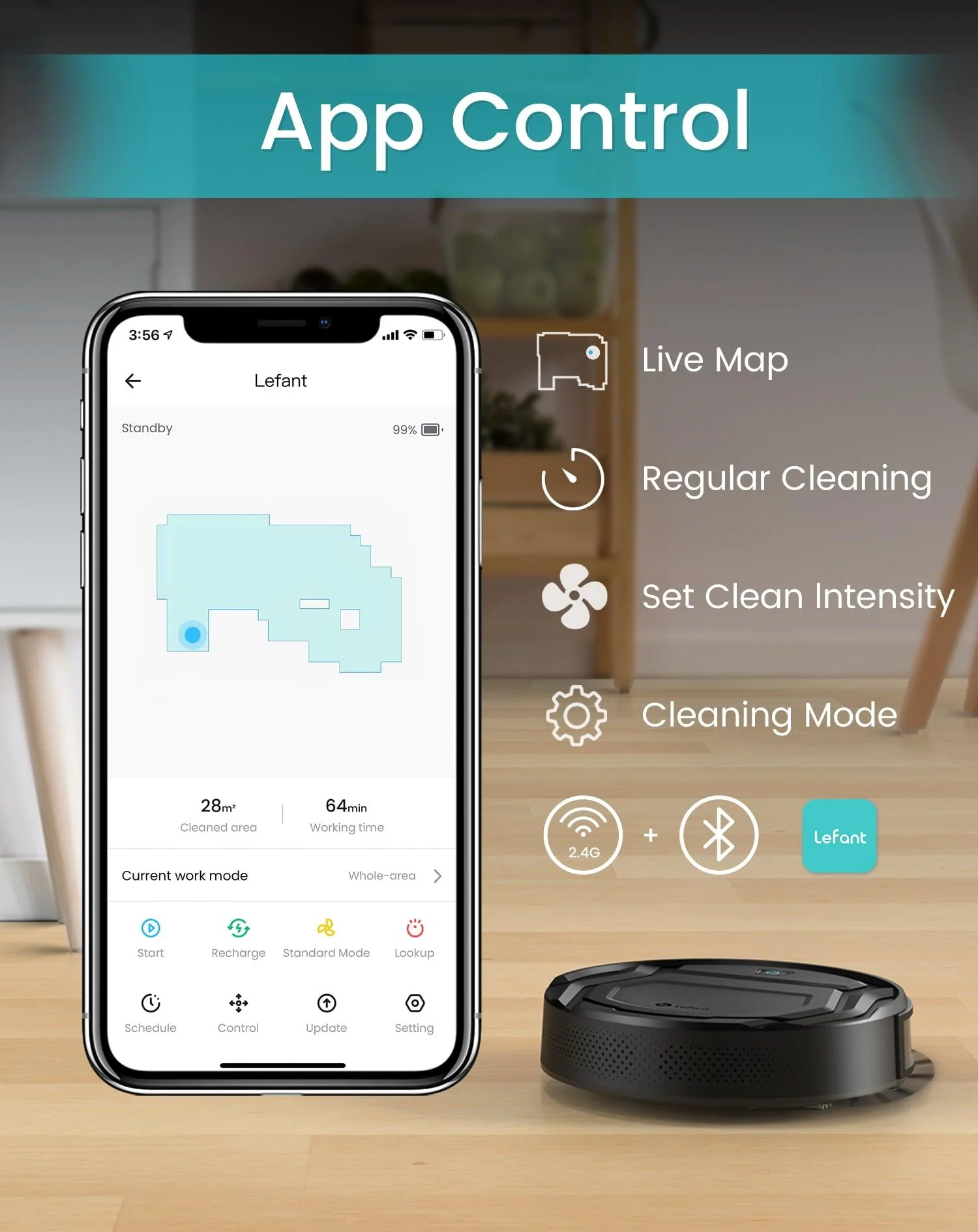 Lefant Robot Vacuum M210 Pro+ Black