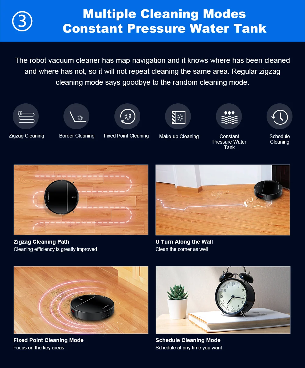M7S Pro Robot Vacuum Cleaner,Smart Navigation,4400mah battery, 4000Pa suction power,vacuum mop 2 in 1 ,Work with Alexa & Google Home