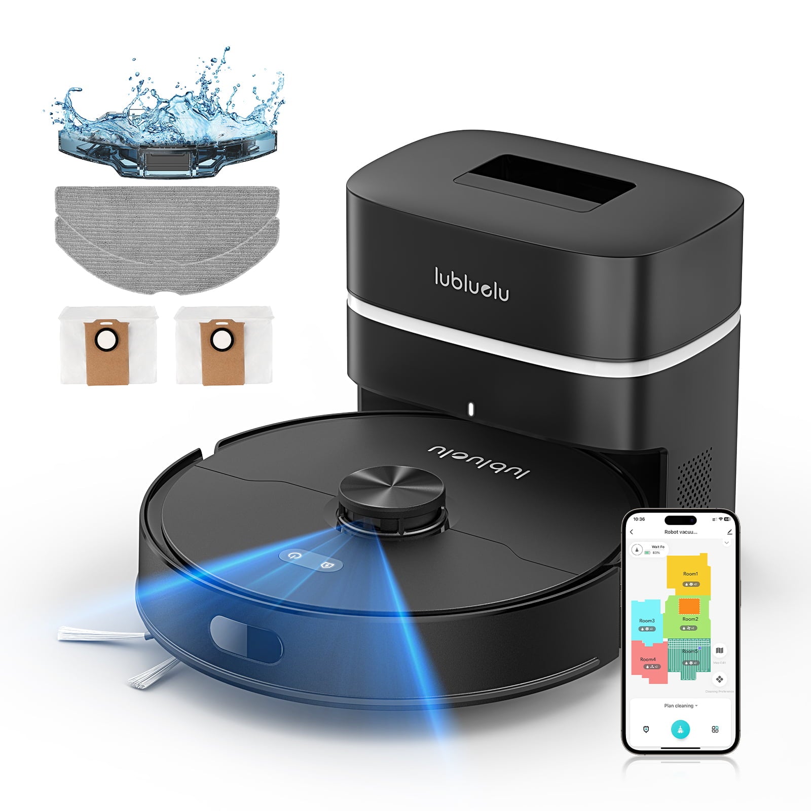 lubluelu L50 Max  7500Pa Robot Vacuum with Dual Anti-Tangle System