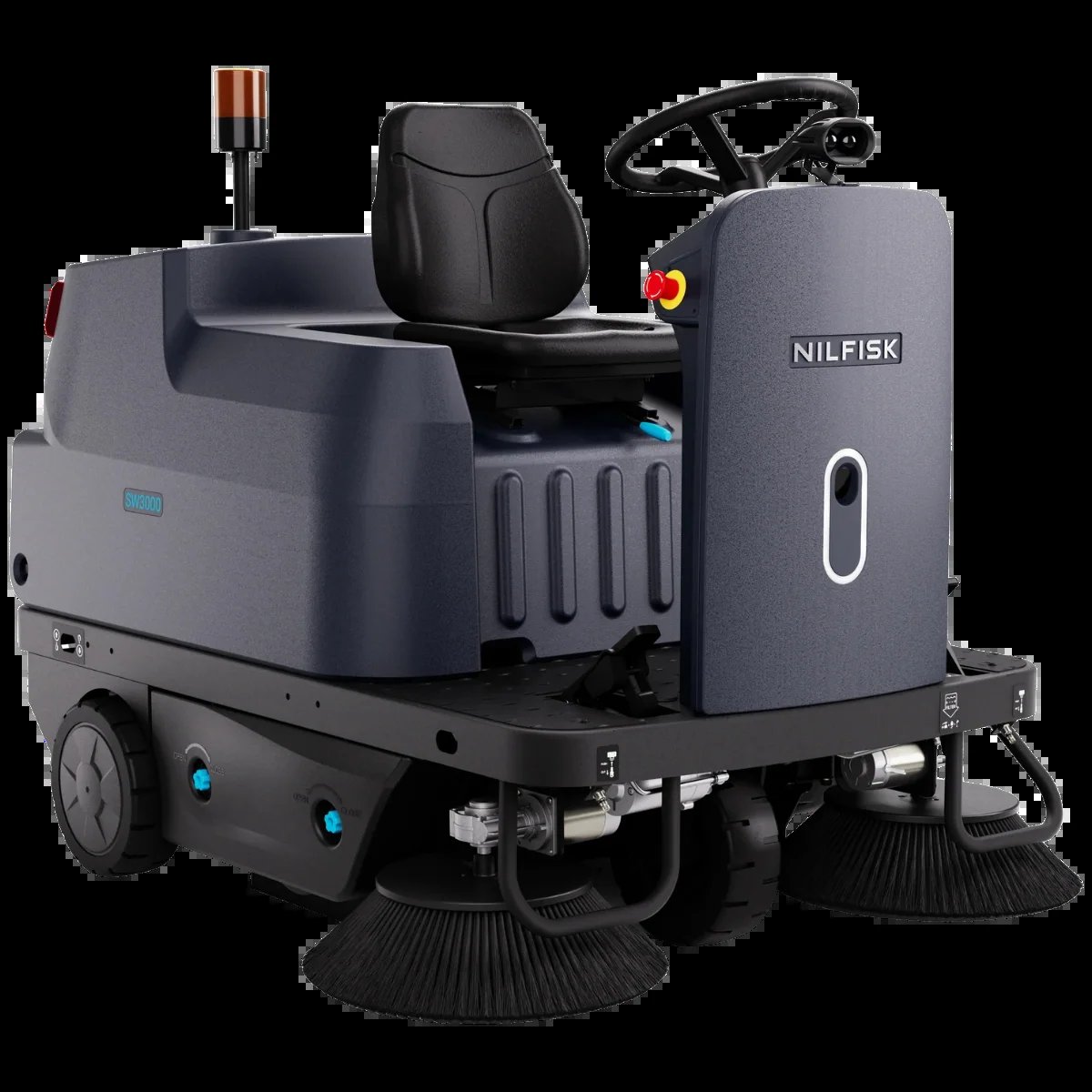 Nilfisk SW3000 Battery-Operated Ride-On Sweeper
