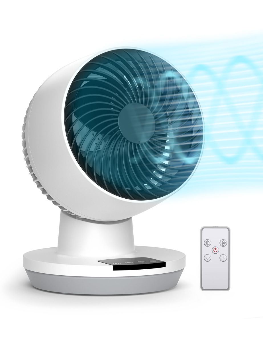 Paris Rhône 11" Oscillating Table Fan TF022, LED Display, 70ft Airflow, 120° Tilt, 8H Timer WM