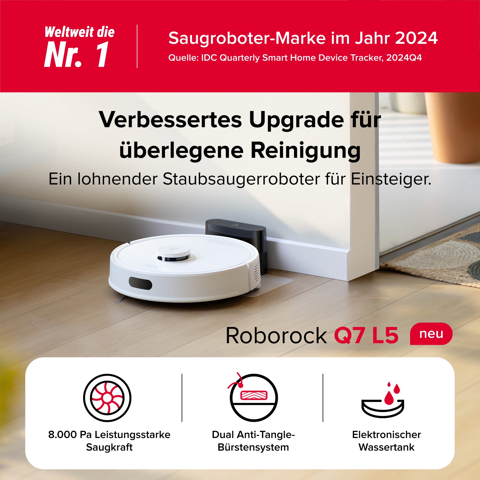 Roborock Q7 L5 Saug- und Wischroboter (Upgrade vom Q5 Pro)