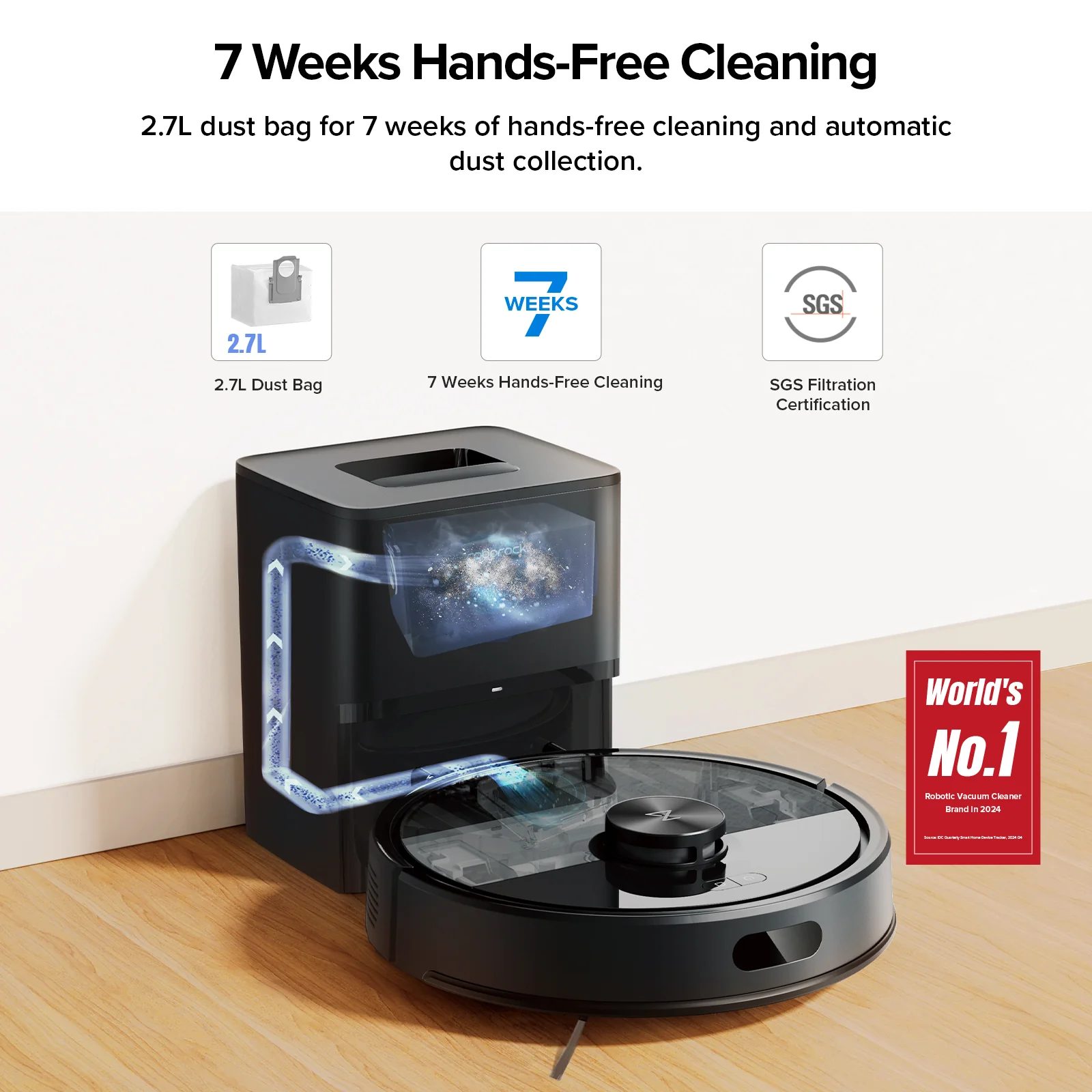 Roborock Q7 M5+ Robot Vacuum and Mop with Auto- Empty Dock (Upgraded from Q5 Max+)