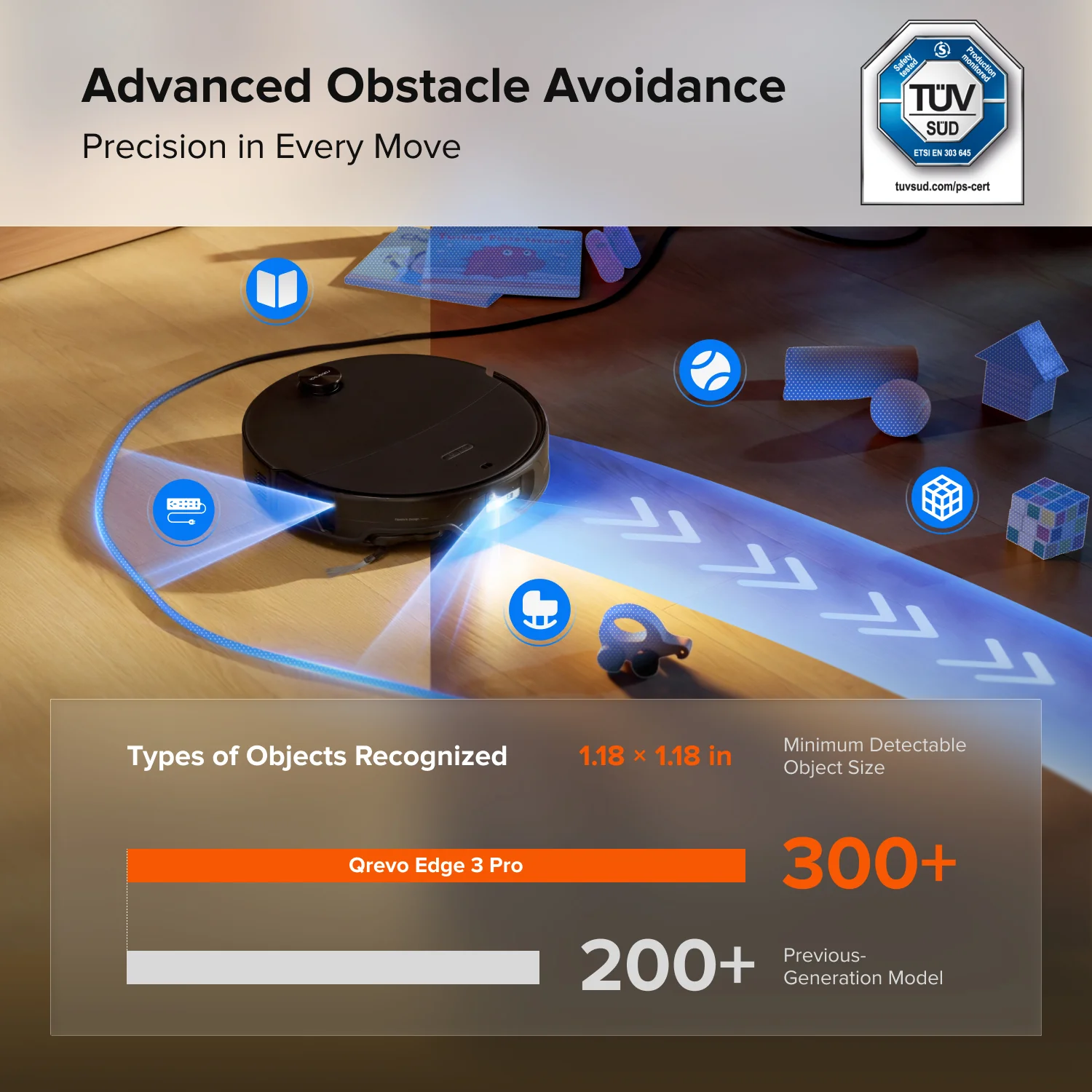 Roborock Qrevo Edge 3 Pro Robot Vacuum and Mop with Hot Water Mopping & Intelligent Dock