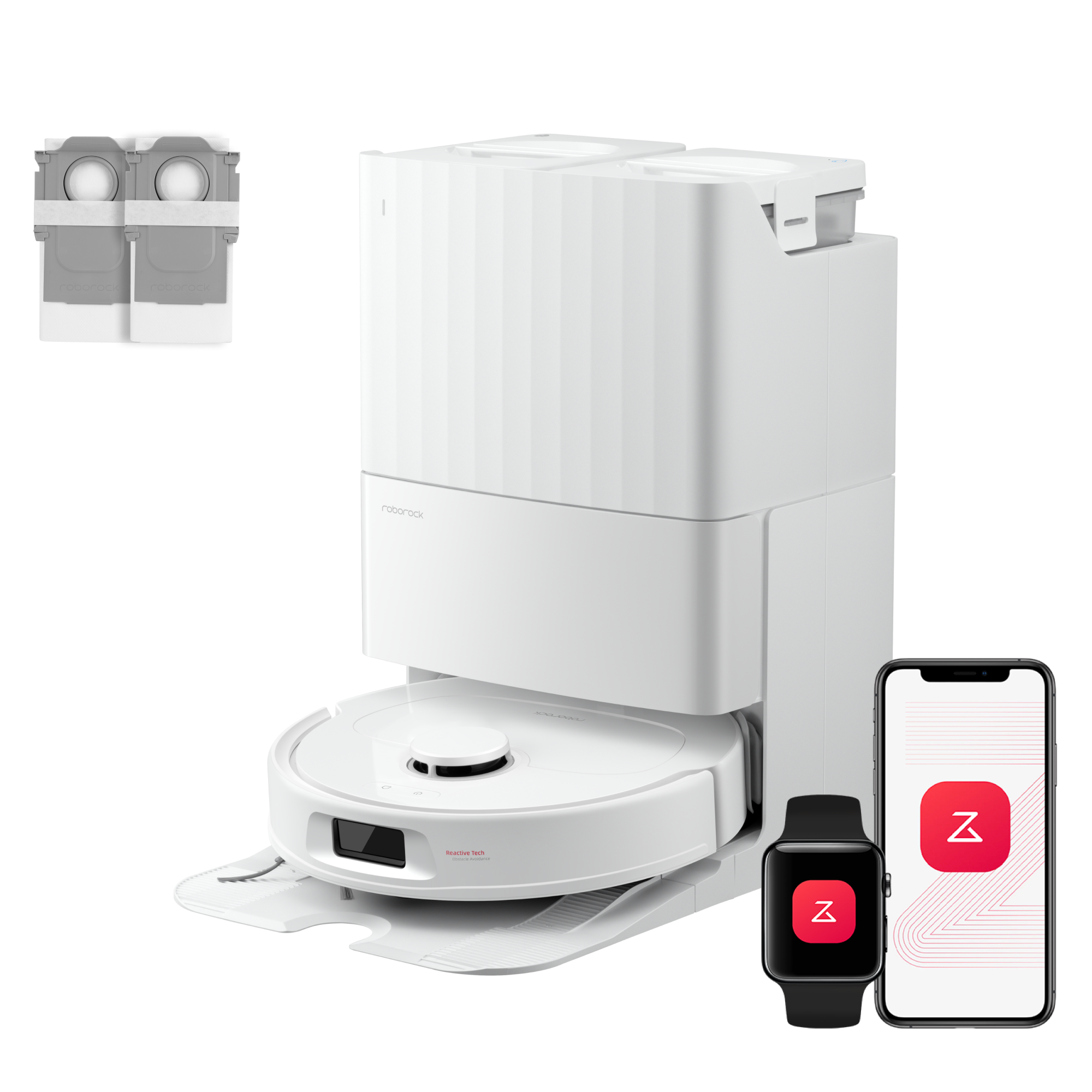 Roborock QV 35A Saugroboter Set (verbessert von Qrevo S) mit Multifunktionsdock (mit Staubsaugerbeutel*2 Stück)