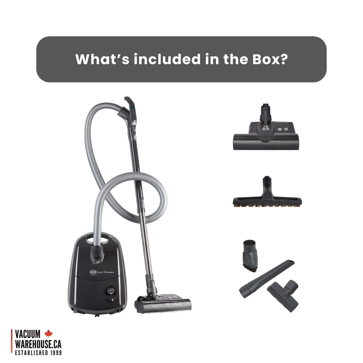 Sebo Airbelt E3 Premium Canister Vacuum Cleaner - Graphite