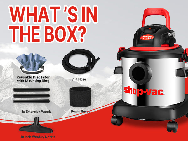 Shop-Vac® 4 Gallon 2.5 Peak HP Stainless Steel Wet/Dry Vac