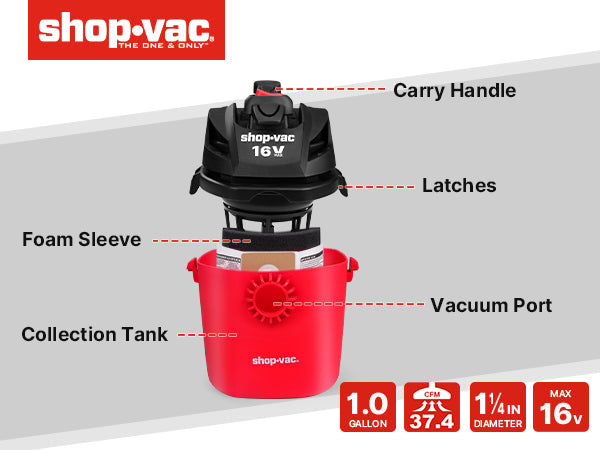 Shop-Vac® Cordless 1 Gallon Wet/Dry Vac