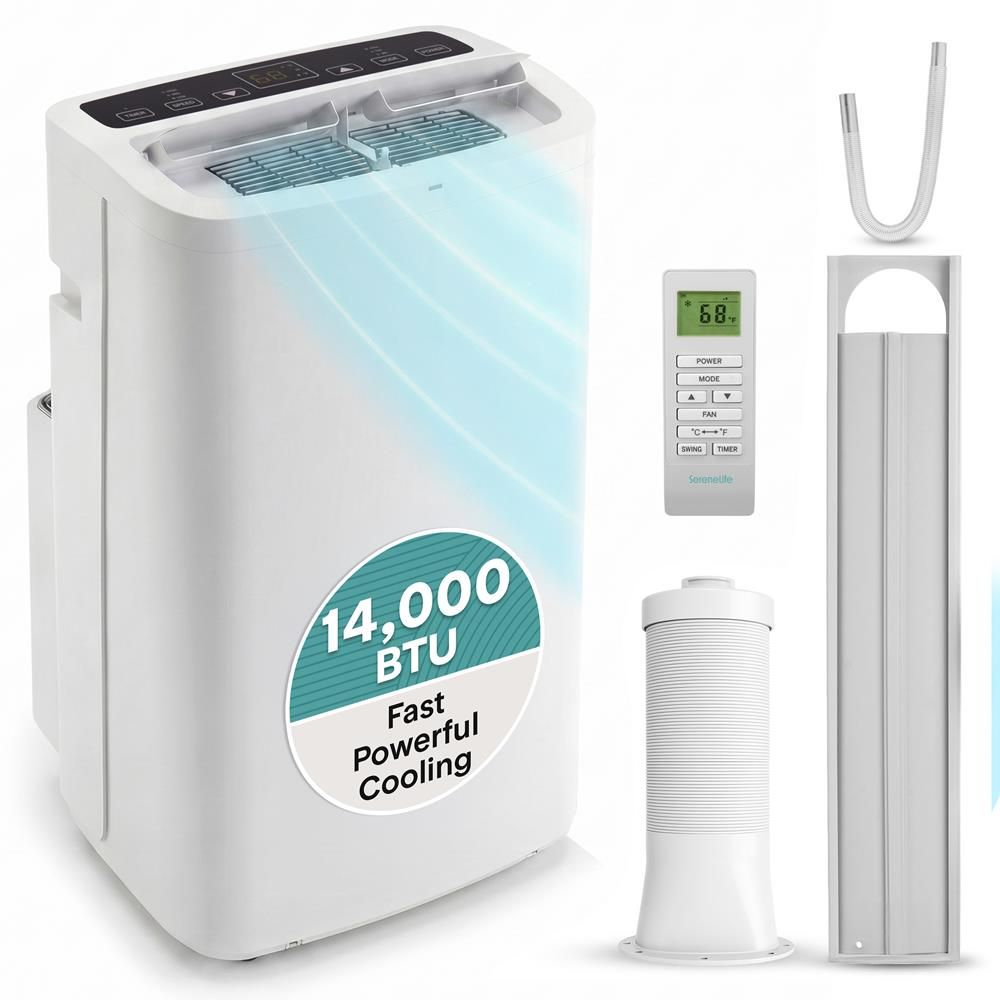 Portable Air Conditioner 14,000 BTU Efficient Cooling Dehumidifier White