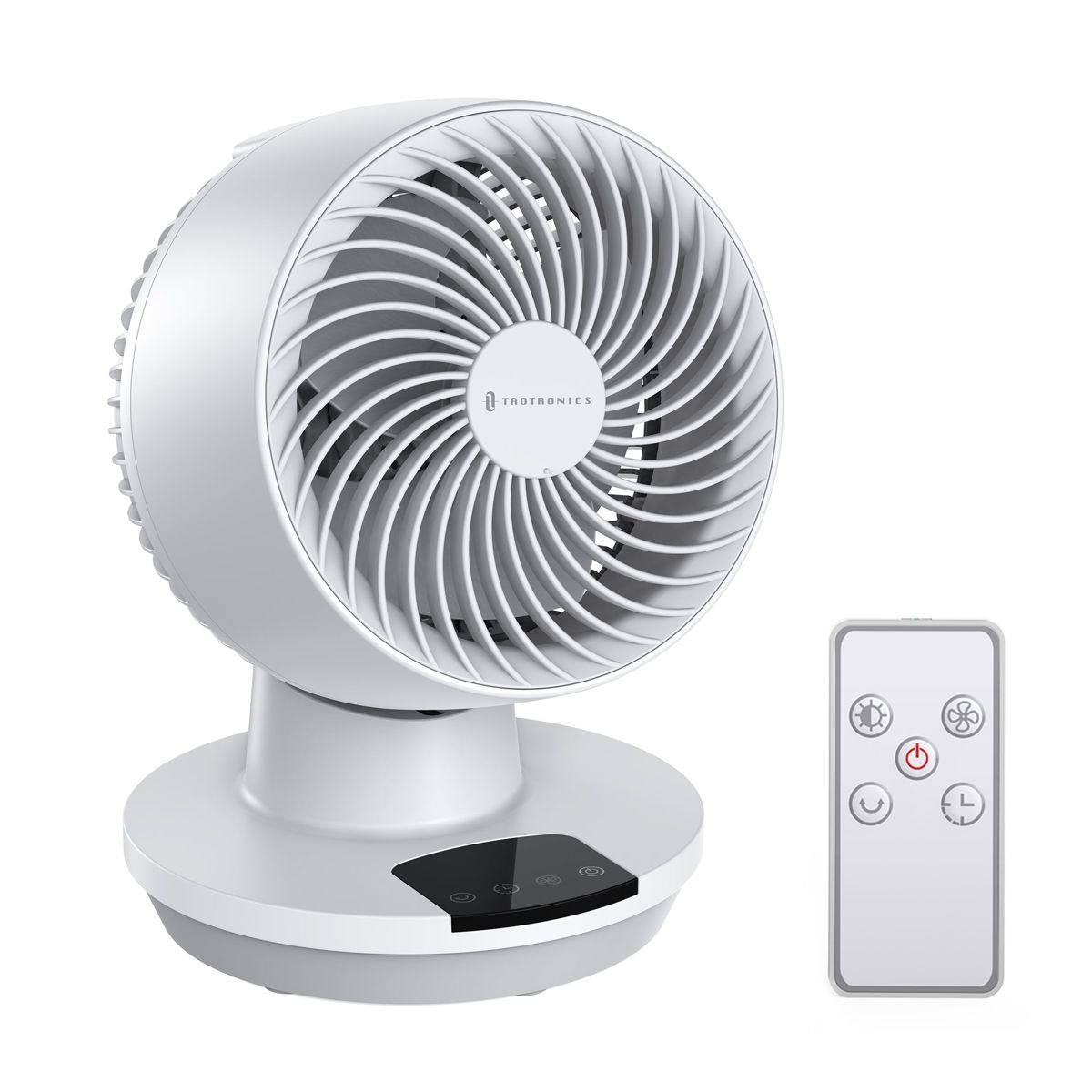 TaoTronics 8" Air Circulator Fan with Remote & Touch Control | Quiet Oscillating Table Fan for Whole Room Cooling