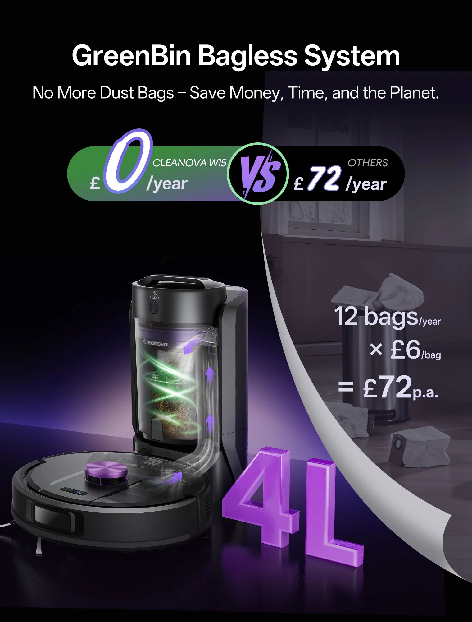 Vactidy & Vexilar | Cleanova W15 Robot Vacuum Cleaner