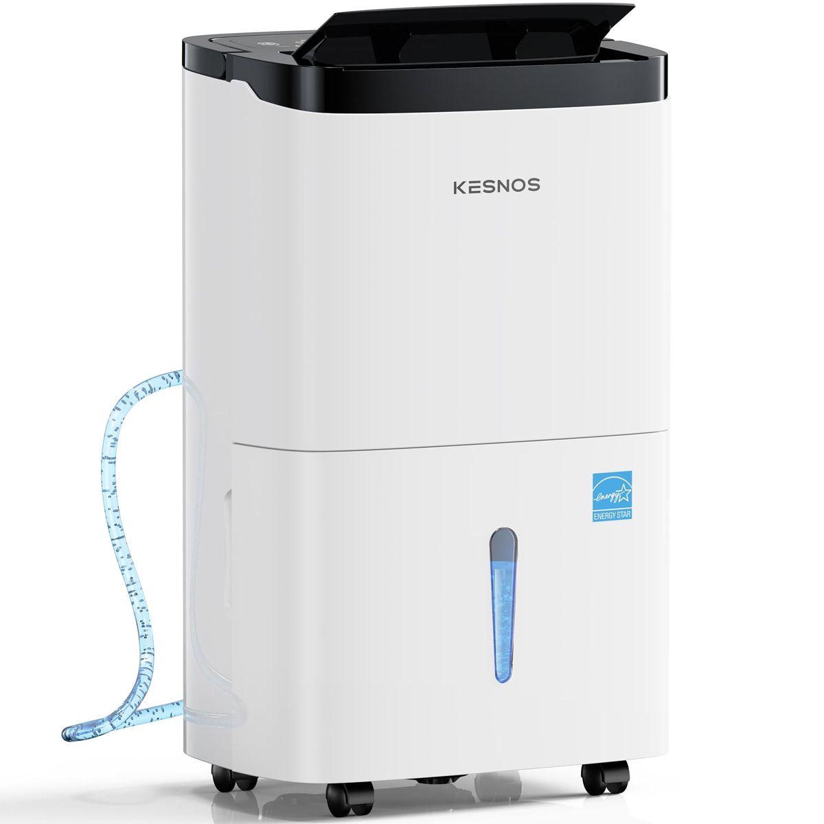 Kesnos 120 Pint Dehumidifier for Home and Basements up to 6000 Sq. Ft, with Bucket, Drain Hose, Portable, Auto Defrost and Self-Drying