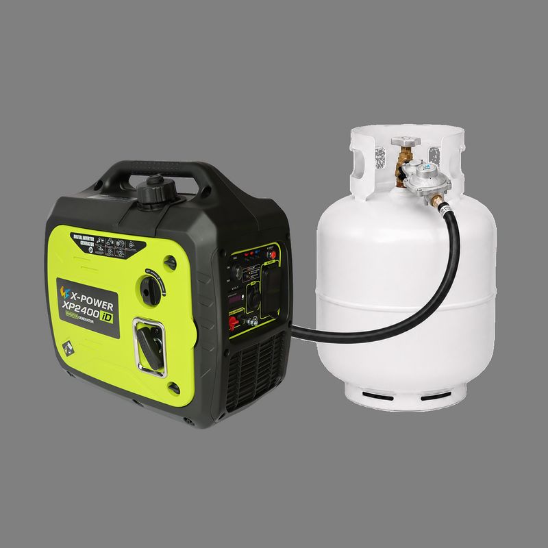 2400 Watt Gasoline Propane Dual Fuel Inverter Generator for Camping RV-XP2400iD