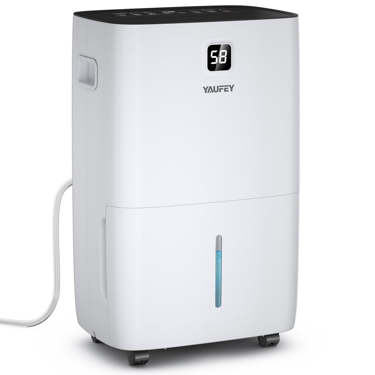 Yaufey 150 Pints Dehumidifier for Basement, Home and Room up to 7000 Sq. Ft., with Drain Hose, Timer, Intelligent Humidity Control and Large Water Tank